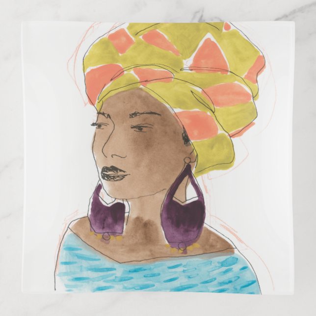 Strong & Beautiful Lady Trinket Tray (Front)