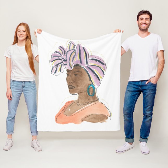 Strong & Beautiful Woman Fleece Blanket (In Situ)