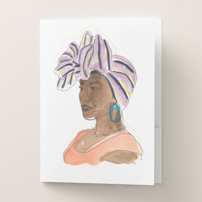 Strong & Beautiful Woman Pocket Folder (Front)