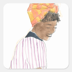 Strong & Beautiful Woman Smiling Square Sticker