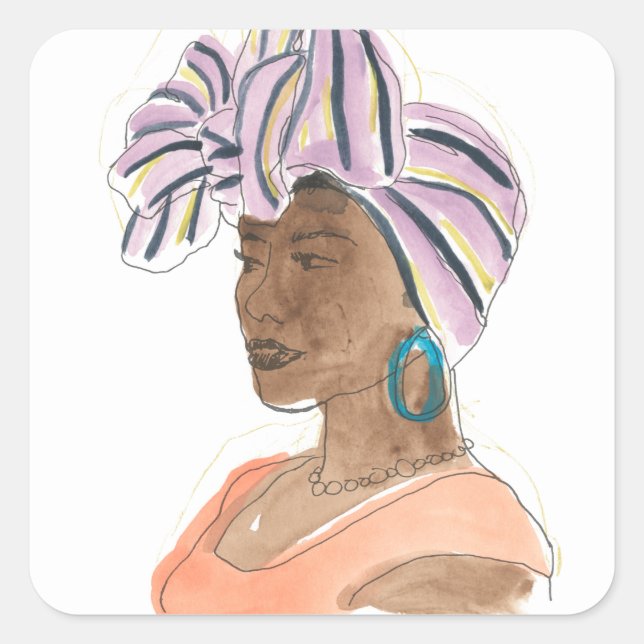 Strong & Beautiful Woman Square Sticker (Front)