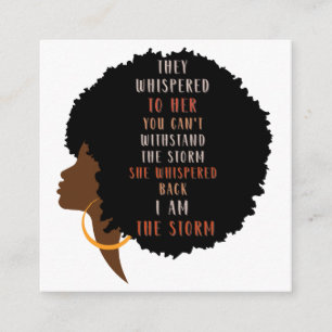 Strong Black Afro Woman Black History Enclosure Card