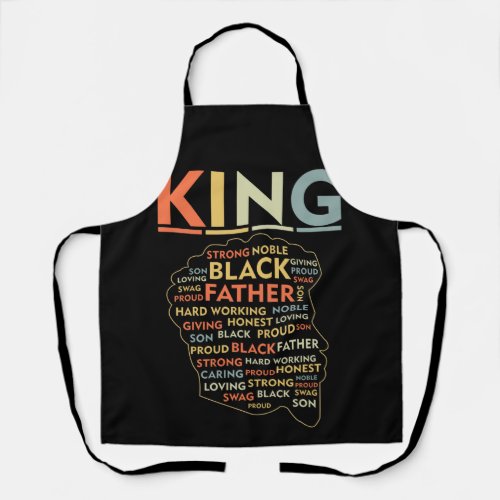 Strong Black King African American Natural Afro Apron