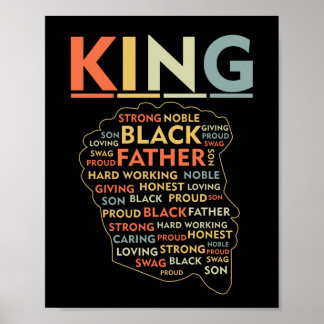 Strong Black King African American Natural Afro Poster