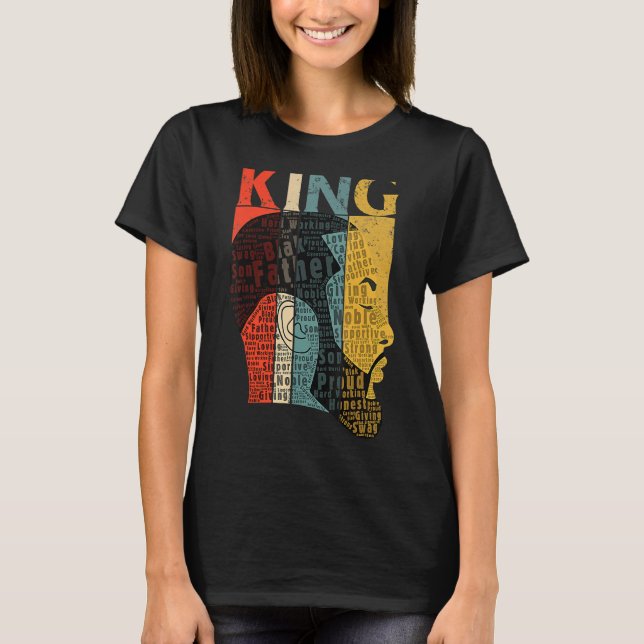 Strong Black King  African American Natural Afro T-Shirt (Front)