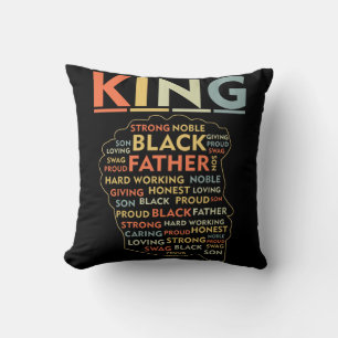 Strong Black King African American Natural Afro Throw Pillow