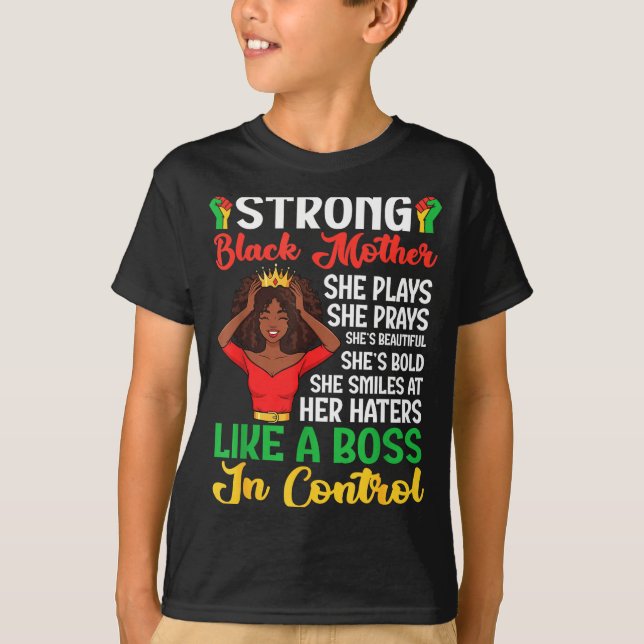 Strong Black Mother Queen African American History T-Shirt (Front)