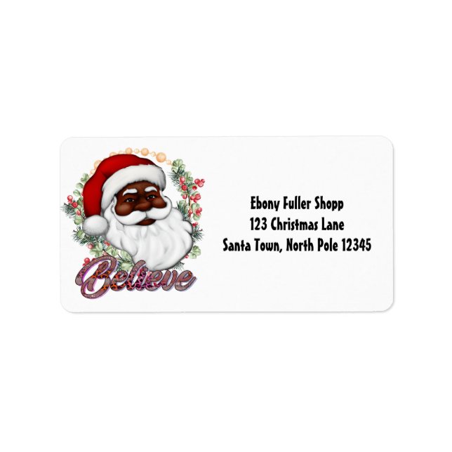 Strong Black Santa Melanin Chrismas Claus Men  Label (Front)