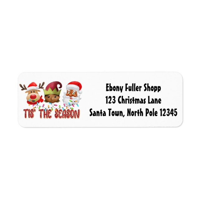 Strong Black Santa Melanin Chrismas Claus Men  Label (Front)