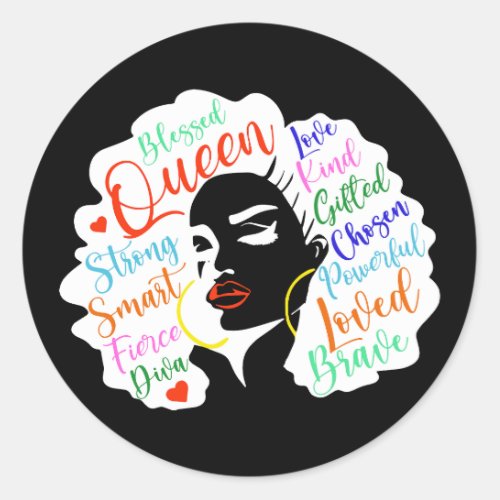 Strong Black Woman Classic Round Sticker