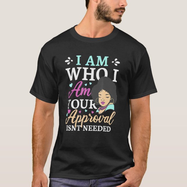 Strong Black Women Black Queen Africa Curly Afro T-Shirt (Front)