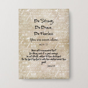 Strong, Brave, Fearless Quote with Bible Verse Button