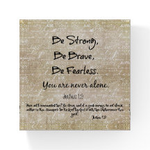 Strong, Brave, Fearless Quote with Bible Verse