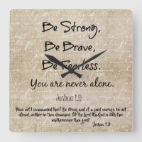 Strong, Brave, Fearless Quote with Bible Verse Thr
