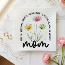 Strong Brave Fearless Wildflower Floral Mom