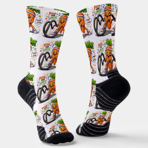 Strong Carrot Battle Ropes Fitness Motivation Masc Socks