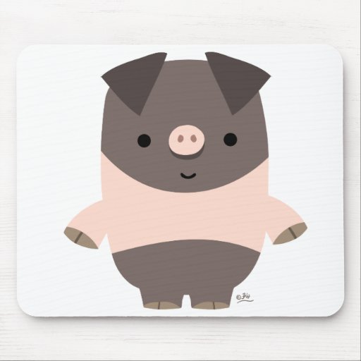 Strong Cartoon Pig mousepad | Zazzle