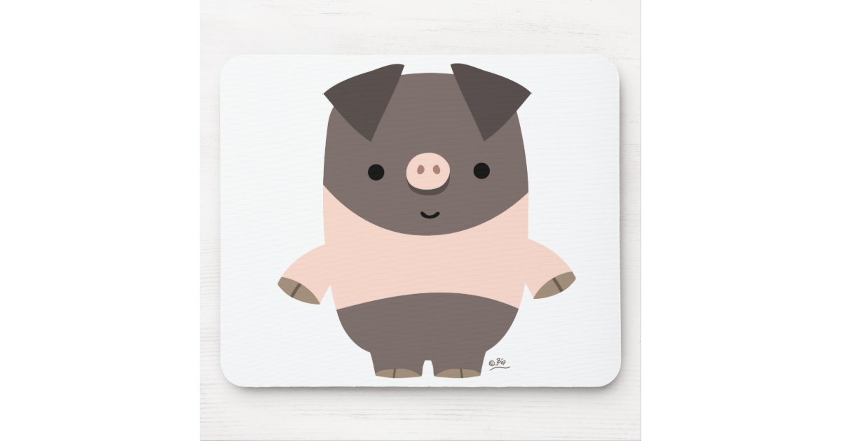 Strong Cartoon Pig mousepad | Zazzle