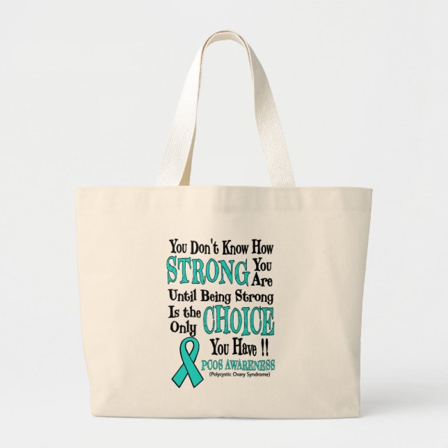 Strong/Choice...PCOS Large Tote Bag (Front)