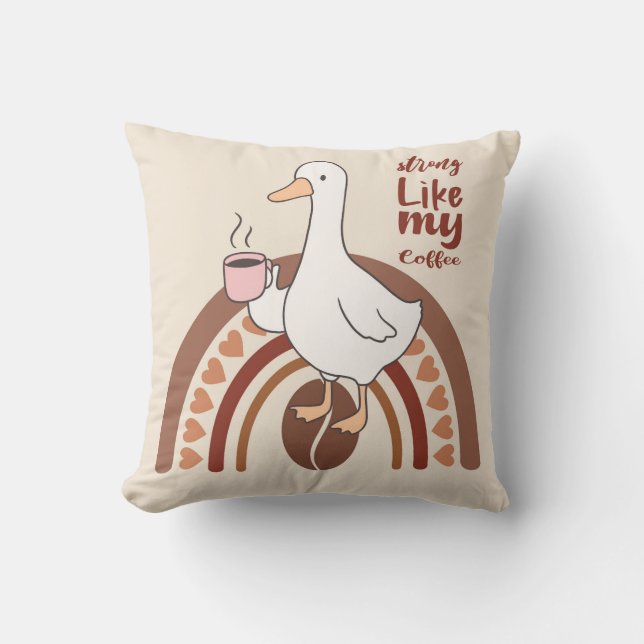 Strong Coffee Throw Pillow (Front)
