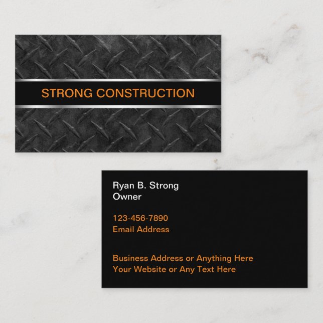 Strong Construction Theme Business Cards (Front/Back)