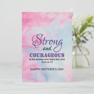 STRONG COURAGEOUS Christian Mother's Day Holiday Card