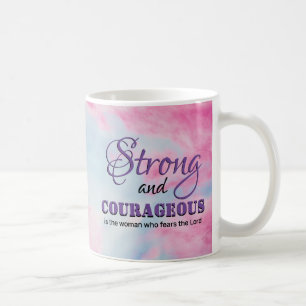 STRONG & COURAGEOUS Christian Woman Personalised Coffee Mug