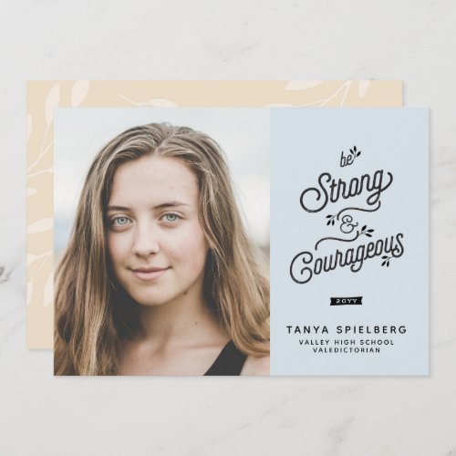 Strong  Courageous Graduation Announcement