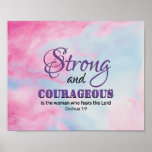 STRONG COURAGEOUS WOMAN Inspirational Christian Poster