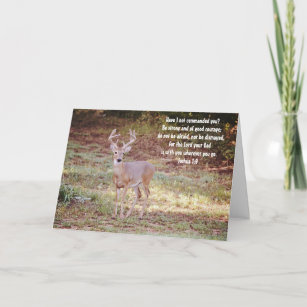 Strong Deer Bible Scripture Note Card Joshua 1:9