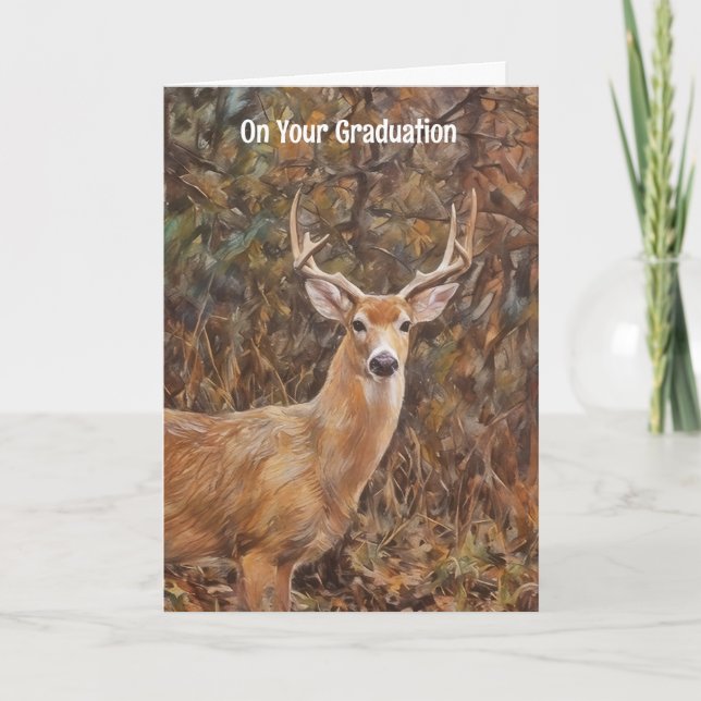 Strong Deer Buck Graduation Card Anyone (Front)
