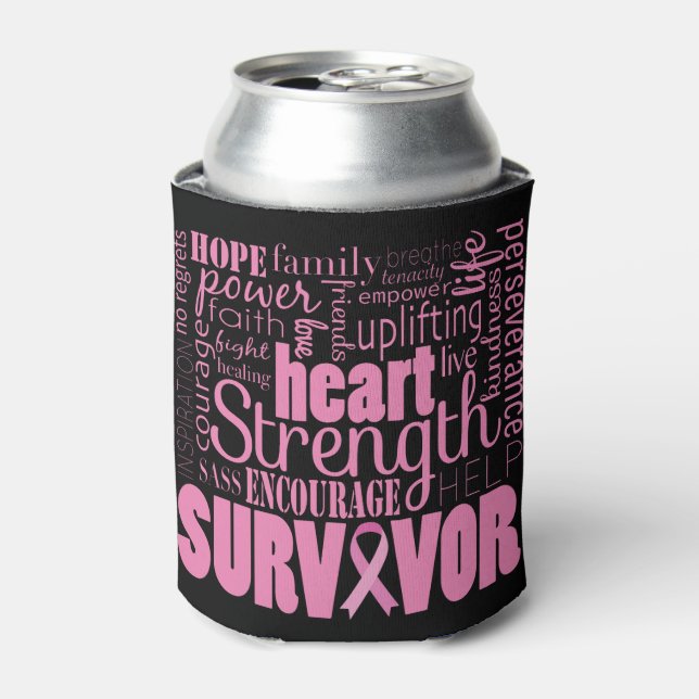 Strong Descriptives Cancer Survivor Can Cooler (Can Front)