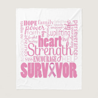 Strong Descriptives Cancer Survivor Fleece Blanket