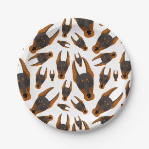 Strong Dobie Dog Doberman Pinscher Custom Puppy Paper Plates