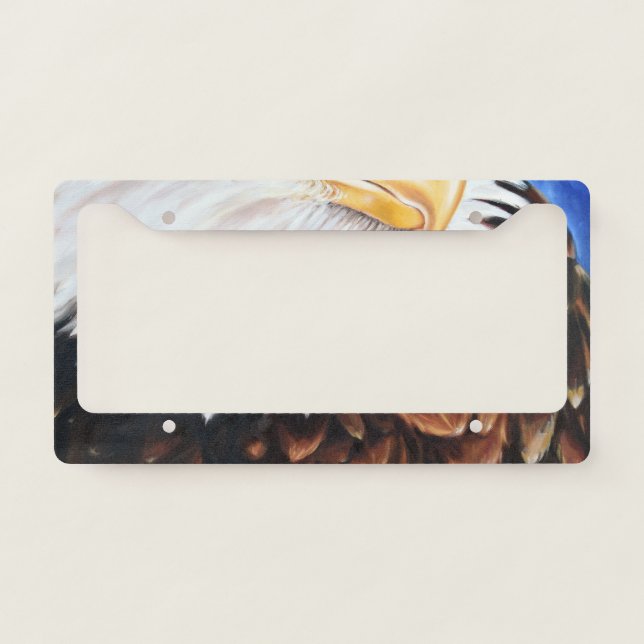 Strong Eagle Oil painting License Plate Frame (Front)
