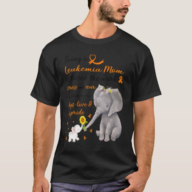 Strong Elephant Leukemia Mom Twice The Love T-Shirt (Front)