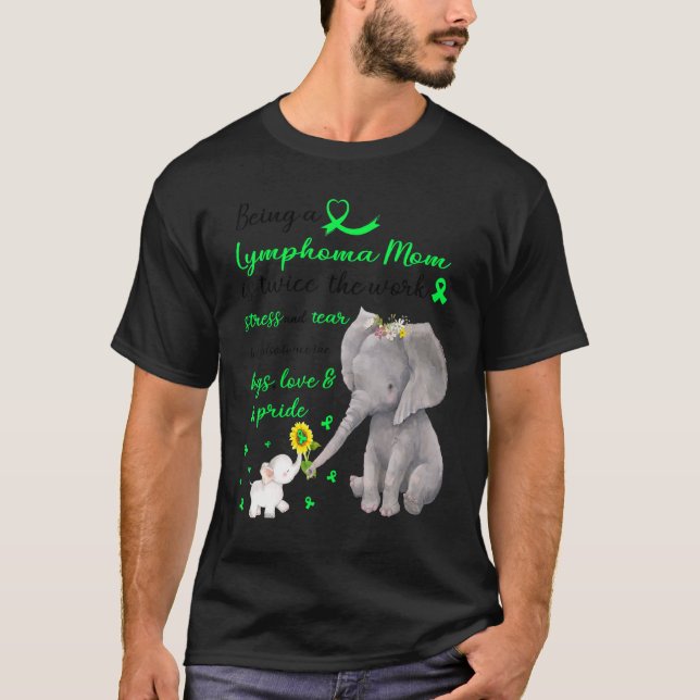 Strong Elephant Lymphoma Mom Twice The Love T-Shirt (Front)