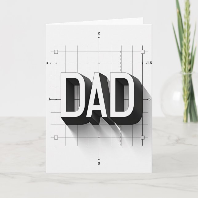 Strong Fathers Day Block Card (Front)