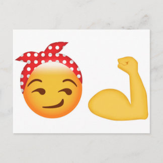 Strong female emoji postcard