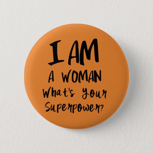 Strong Female Girl Power Pinback Button