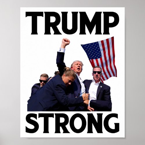 Strong Fist Hand Us Vote Trump 2024 Survives Rally Poster