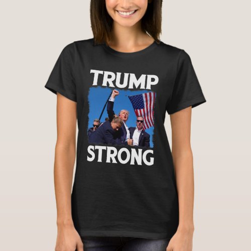 Strong Fist Hand Us Vote Trump 2024 Survives Rally T_Shirt