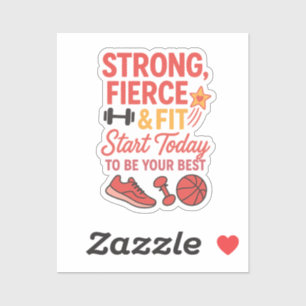 Strong & Fit Motivational Sports Stickers