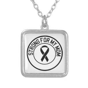Strong for my mom silver plated necklace