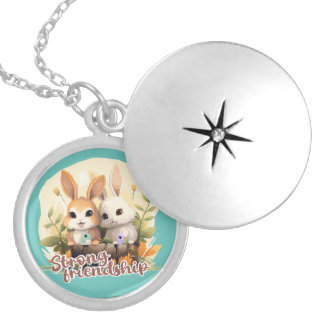 Strong friendship locket necklace