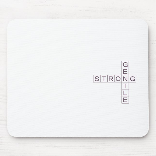 STRONG&GENTLE (white) mouse pad (Front)