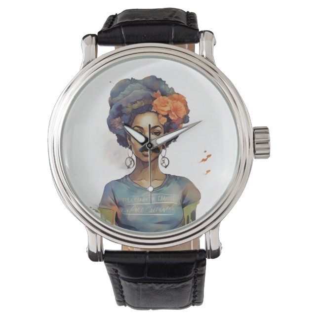Strong Girl Black History Strong African Watch (Front)