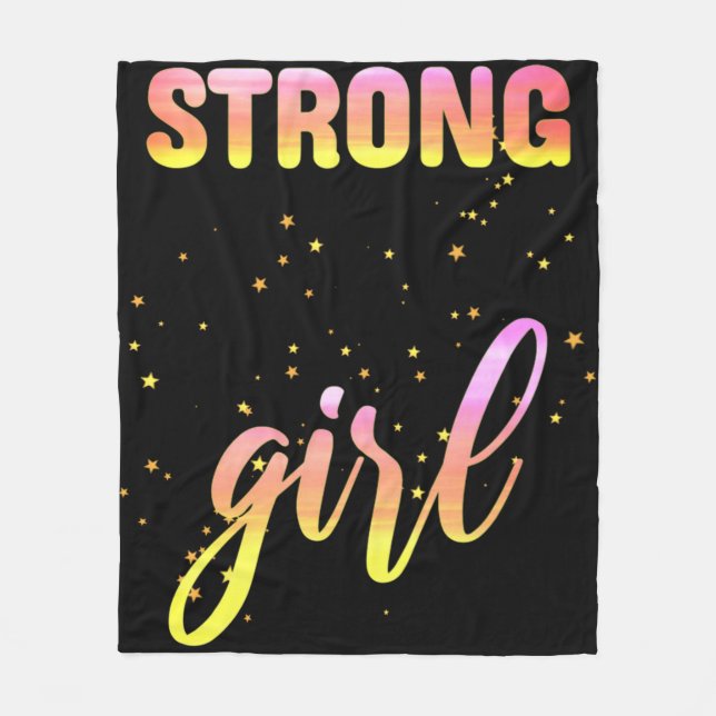 Strong Girl Pastel Star Fleece Blanket (Front)