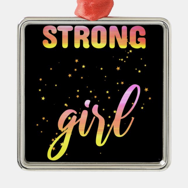 Strong Girl Pastel Star Metal Ornament (Front)