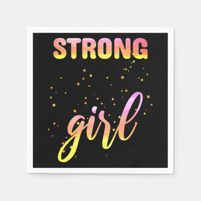 Strong Girl Pastel Star Napkins (Front)